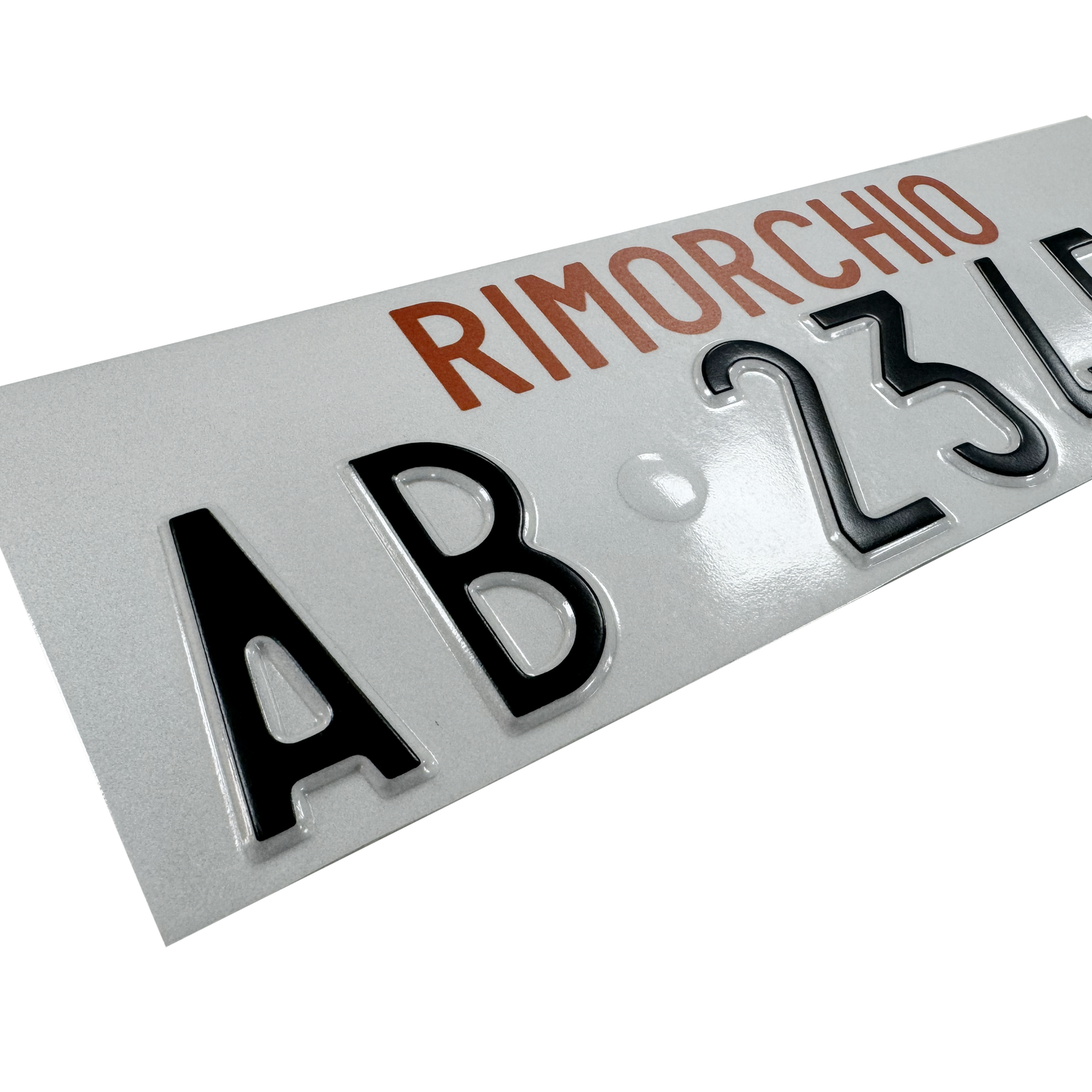 Targa Rimorchio Catarifrangente, con Caratteri in Rilievo Punzonati dal 1995 al 2013 con sigla di provincia