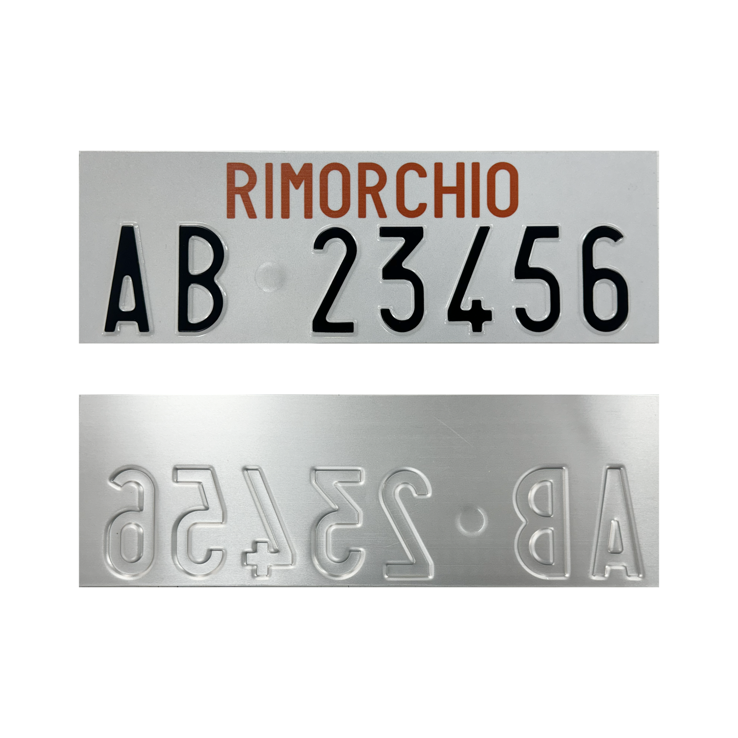 Targa Rimorchio Catarifrangente, con Caratteri in Rilievo Punzonati dal 1995 al 2013 con sigla di provincia