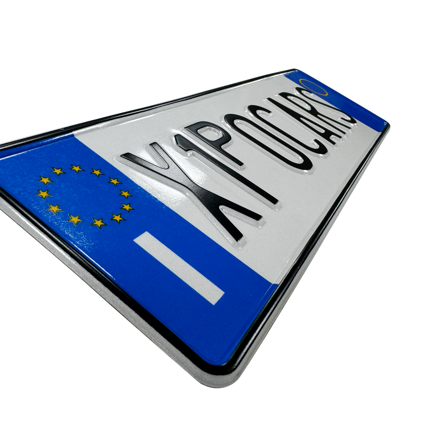 Replica Targa di Prova Anteriore Europea Catarifrangente in Rilievo con Caratteri Battuti, Punzonati