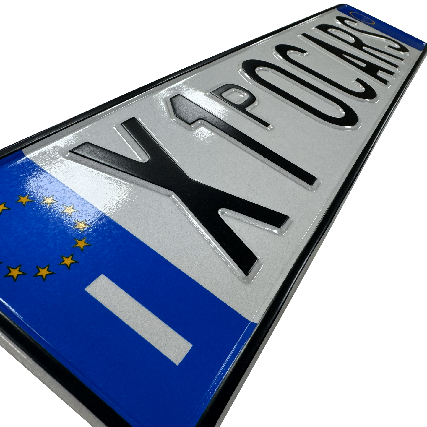 La Coppia di Repliche Targhe, Anteriore e Posteriore di Prova Europee Catarifrangente in Rilievo con Caratteri Battuti, Punzonati